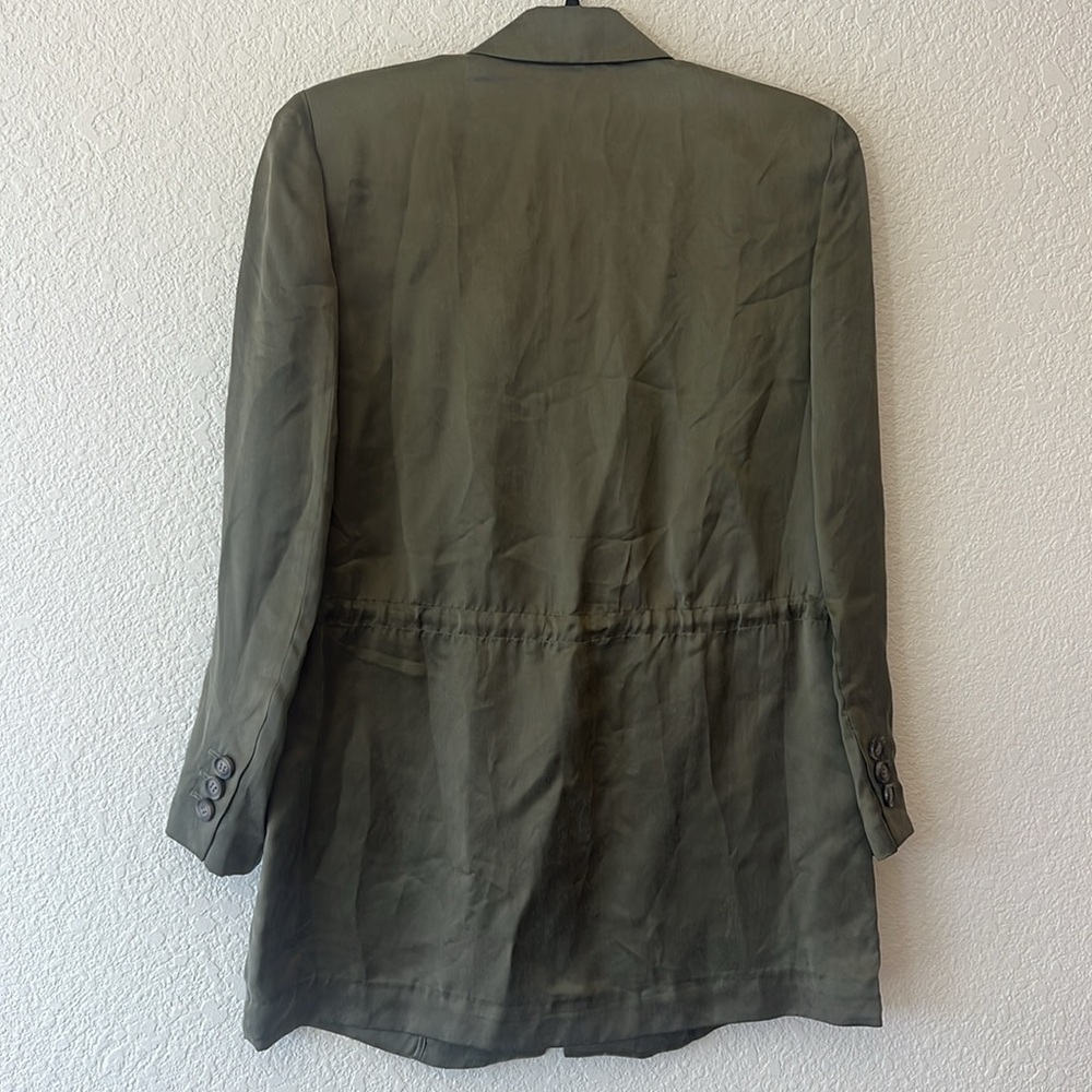 Diane Von Furstenberg green cupro blazer size 6 - Picture 6 of 7